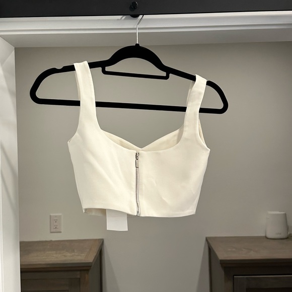 NWT White Nomi Fame Matching Crop Top & Trousers - XS - Picture 2 of 5